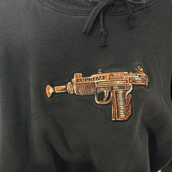 Supreme Toy Uzi Hooded Sweatshirt “Black Orange” SS19 - Picture 4 of 12